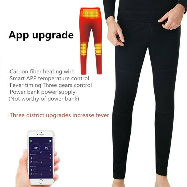 Men Women Electric Heating Underwear Suit Winter USB Heated Warm Tops Pants